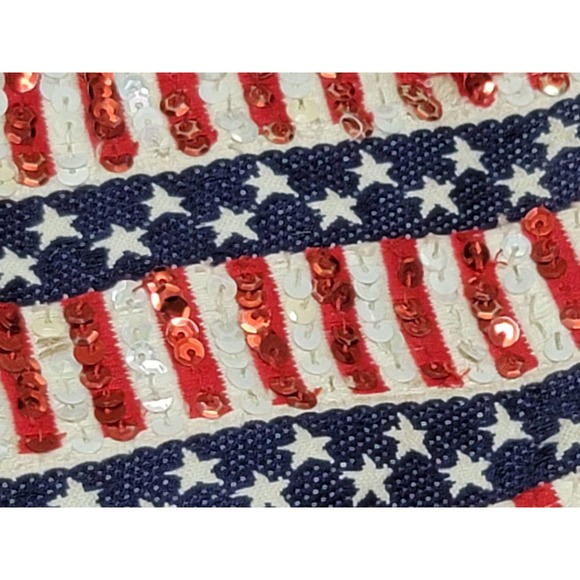 Vtg Custom USA Sequin Embroidered Shorts - Picture 5 of 12